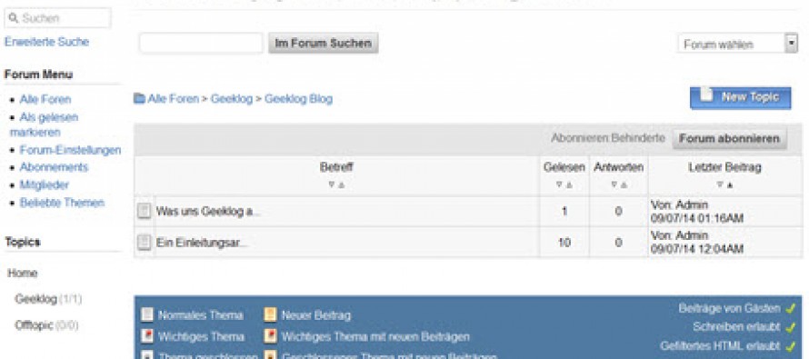 Vorstellung des CMS namens Geeklog