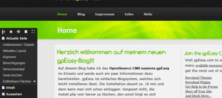 Vorstellung des OpenSource CMS gpEasy