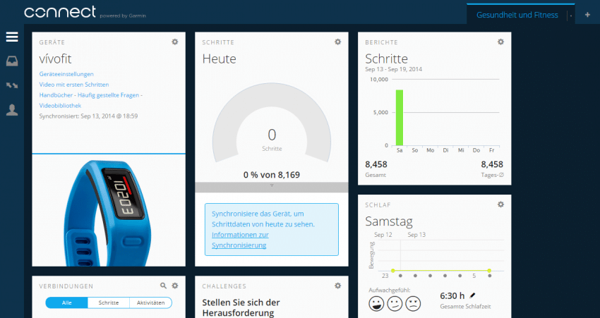 vivofit - Garmin connect vivofit Fitness Armband &#8222;Vivofit&#8220; von Garmin im Test Screenshot 850x451