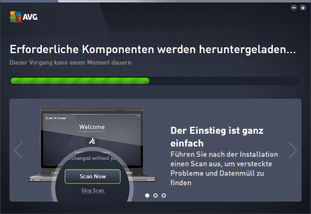 AVG TuneUp Installation avg tuneup AVG TuneUp unter der Lupe &#8211; der fast perfekte Frühjahrsputz steht bevor AVG 2015 PCT setup install progress 630x434