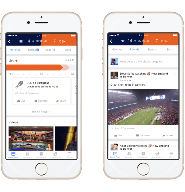 Facebooks neues Sports Stadium Facebook Facebook wird mit Sports Stadium zum Second Screen für Sportevents Facebooks neues Sports Stadium 609x630