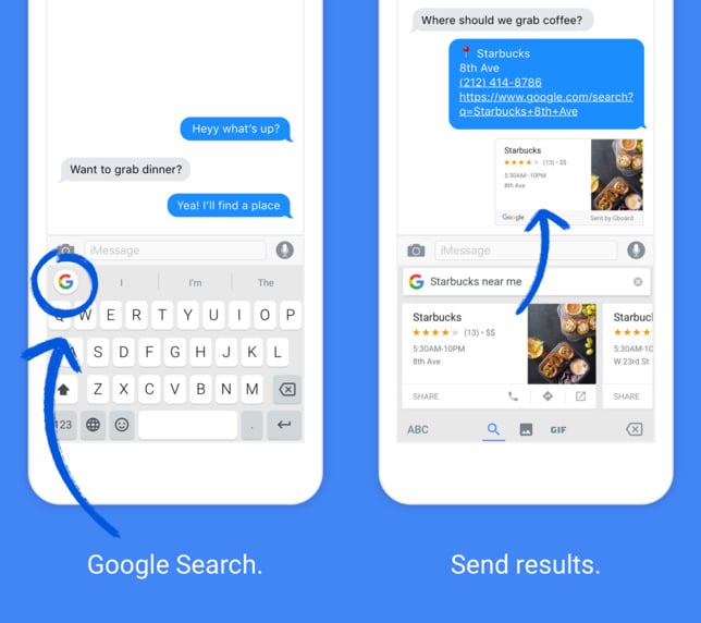 dv-c google gboard app iphone tastatur Gboard Gboard: neue iPhone Tastatur bringt Google-Suche in alle Apps Gooles Gboard