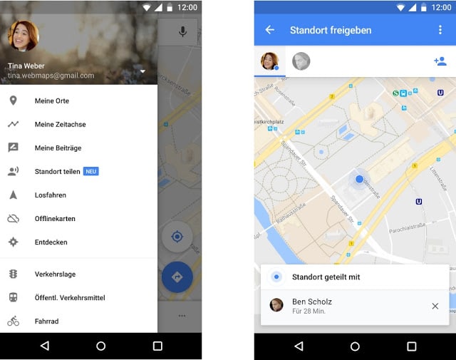 Google Maps Standortfreigabe google Google Duo und Google Maps prahlen mit neuen Funktionen Maps