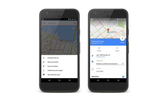 Google Maps merkt sich den Parkplatz Google Maps Google Maps bekommt Parkplatz-Assistenten Maps savedparking